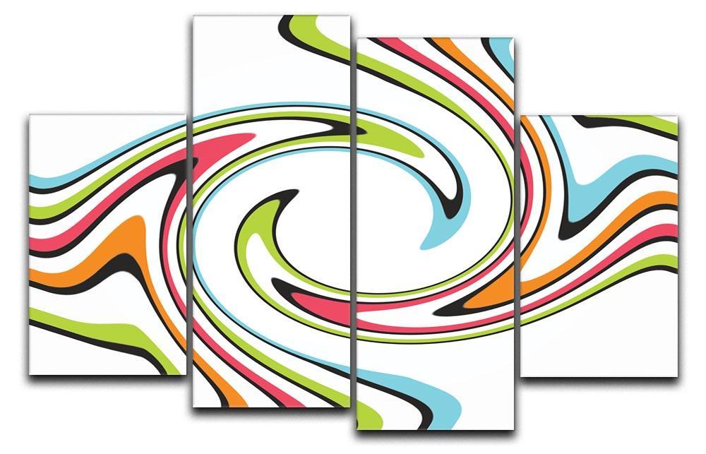 Funky Twirl 4 Split Panel Canvas  - Canvas Art Rocks - 1