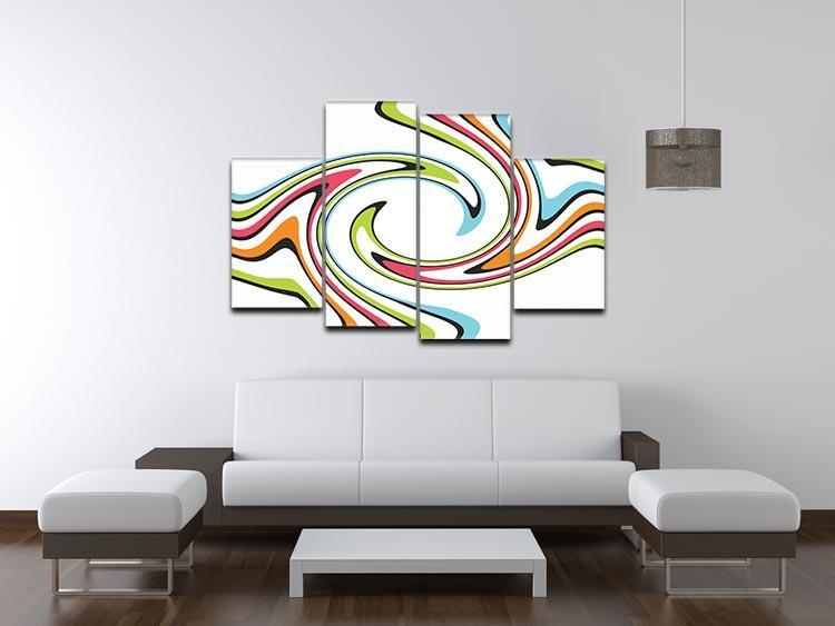 Funky Twirl 4 Split Panel Canvas - Canvas Art Rocks - 3