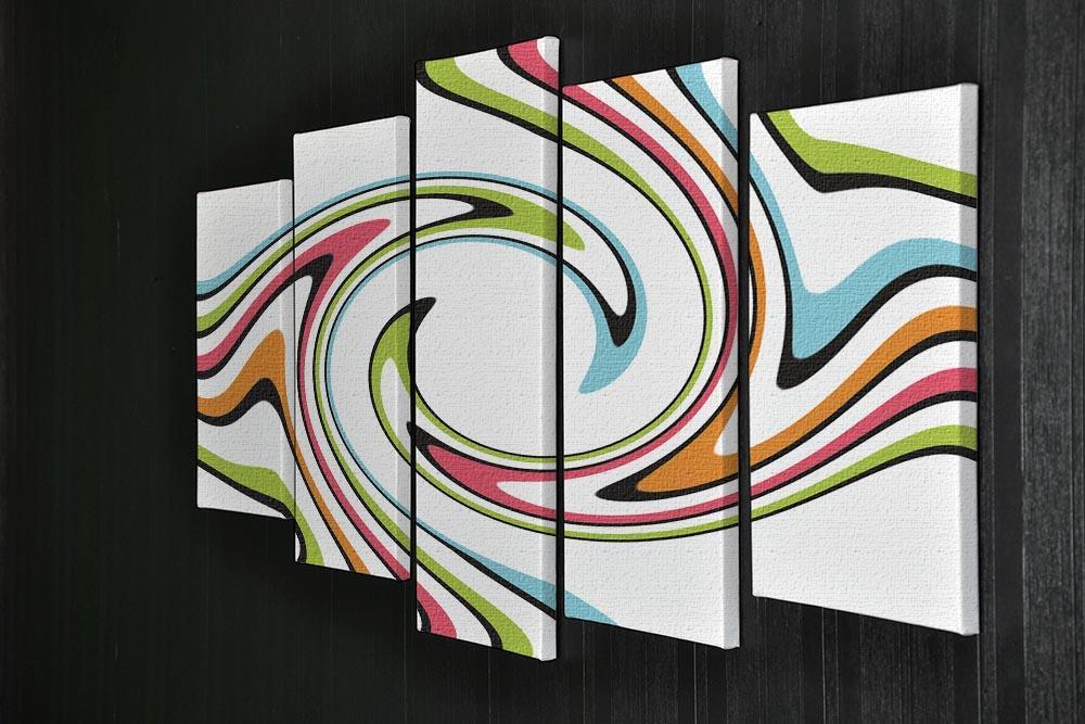 Funky Twirl 5 Split Panel Canvas - Canvas Art Rocks - 2