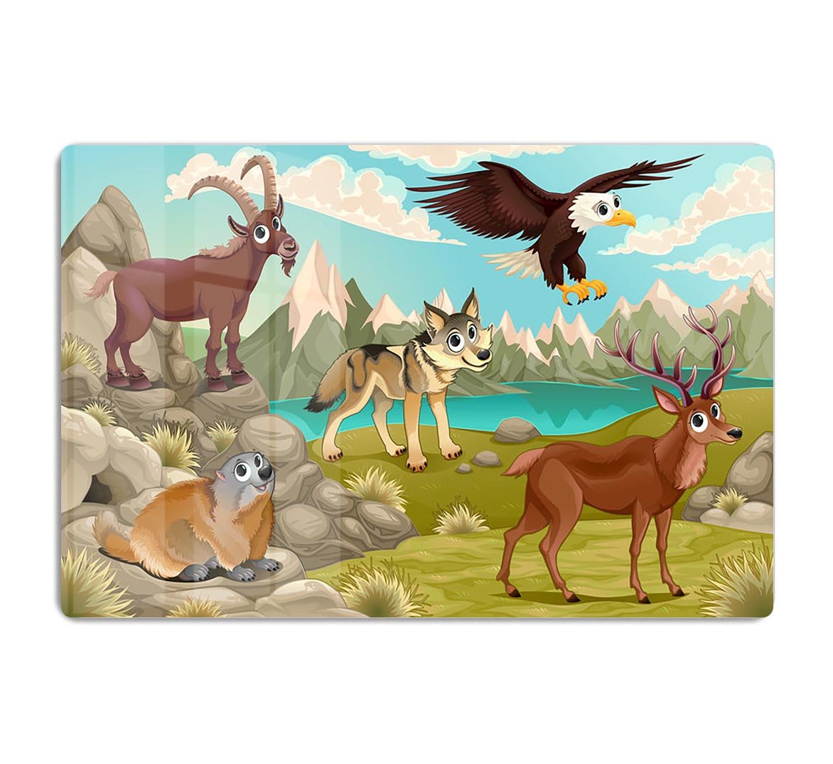 Funny animals in a mountain landscape HD Metal Print - Canvas Art Rocks - 1