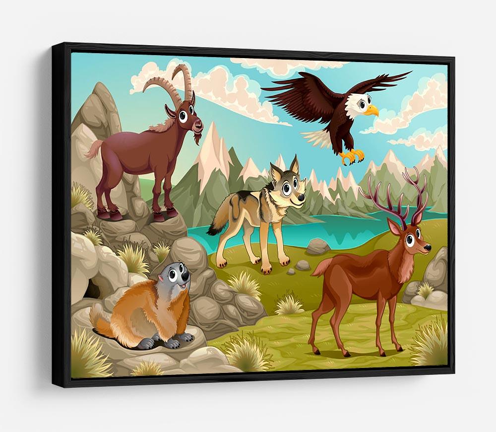 Funny animals in a mountain landscape HD Metal Print - Canvas Art Rocks - 6