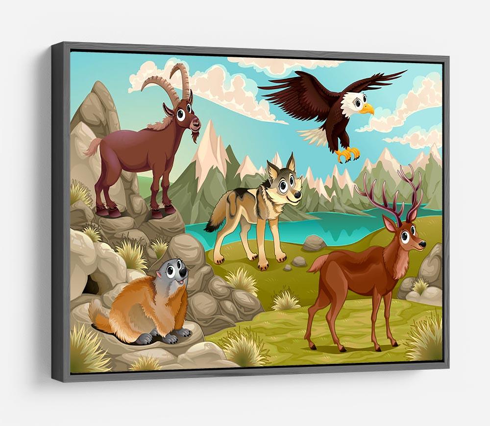 Funny animals in a mountain landscape HD Metal Print - Canvas Art Rocks - 9