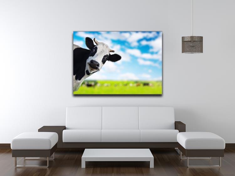 Funny cow looking at a camera Canvas Print or Poster - Canvas Art Rocks - 4