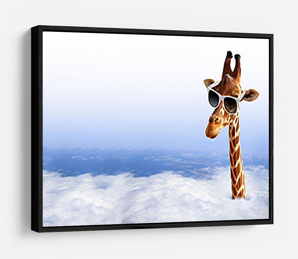 Funny giraffe with sunglasses coming out of the clouds HD Metal Print - Canvas Art Rocks - 6