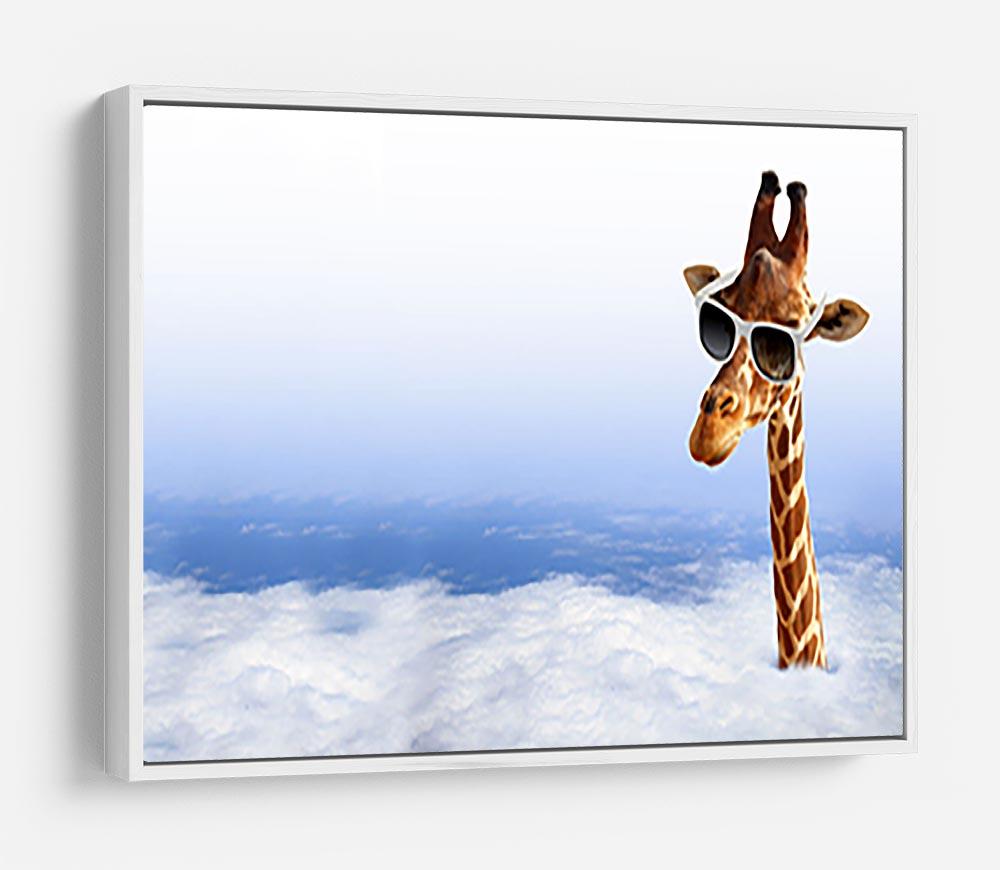 Funny giraffe with sunglasses coming out of the clouds HD Metal Print - Canvas Art Rocks - 7