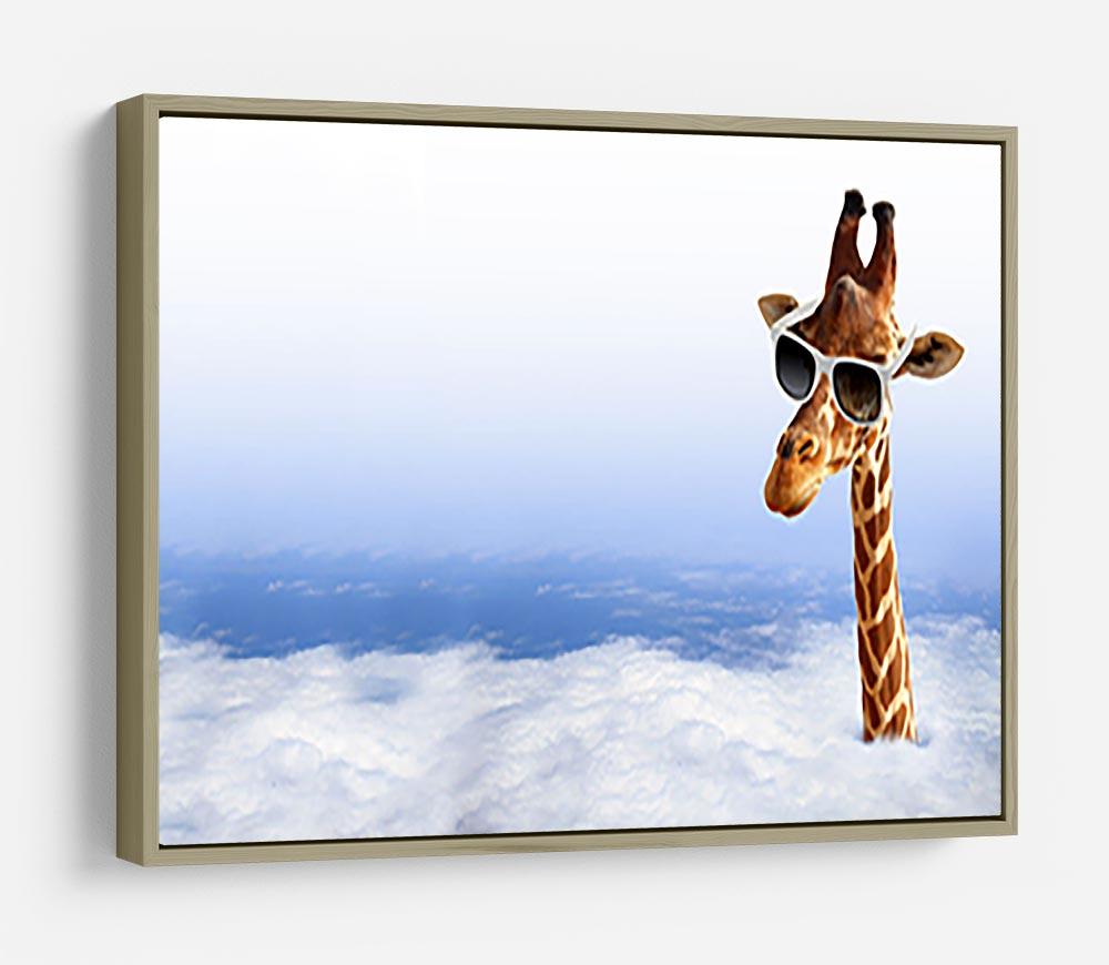 Funny giraffe with sunglasses coming out of the clouds HD Metal Print - Canvas Art Rocks - 8
