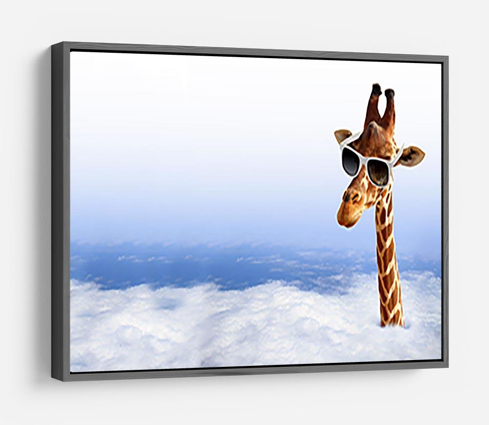 Funny giraffe with sunglasses coming out of the clouds HD Metal Print - Canvas Art Rocks - 9