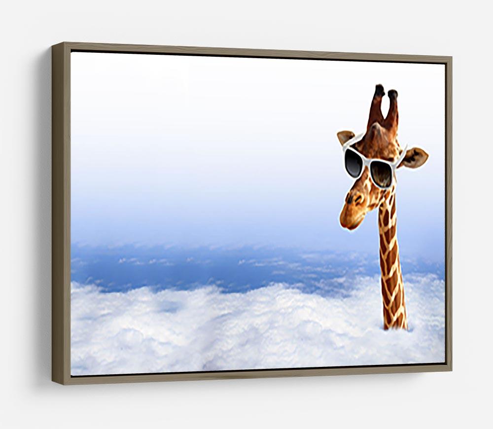 Funny giraffe with sunglasses coming out of the clouds HD Metal Print - Canvas Art Rocks - 10