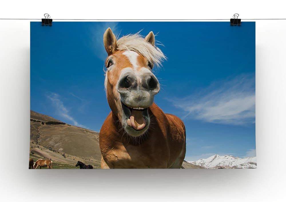 Funny shot of horse with crazy expression Canvas Print or Poster - Canvas Art Rocks - 2