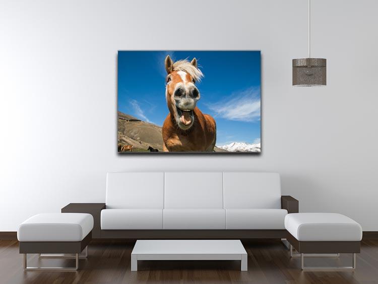 Funny shot of horse with crazy expression Canvas Print or Poster - Canvas Art Rocks - 4