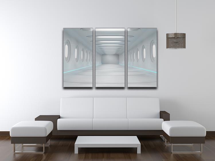 Futuristic interior 3 Split Panel Canvas Print - Canvas Art Rocks - 3