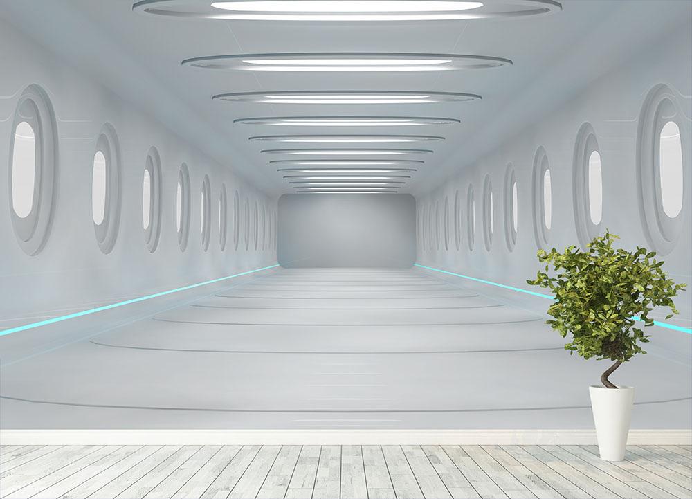 Futuristic interior Wall Mural Wallpaper - Canvas Art Rocks - 4