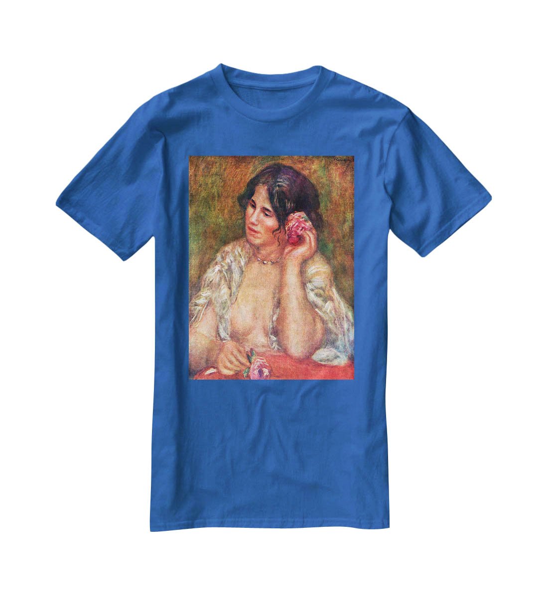 Gabriele with a rose by Renoir T-Shirt - Canvas Art Rocks - 2