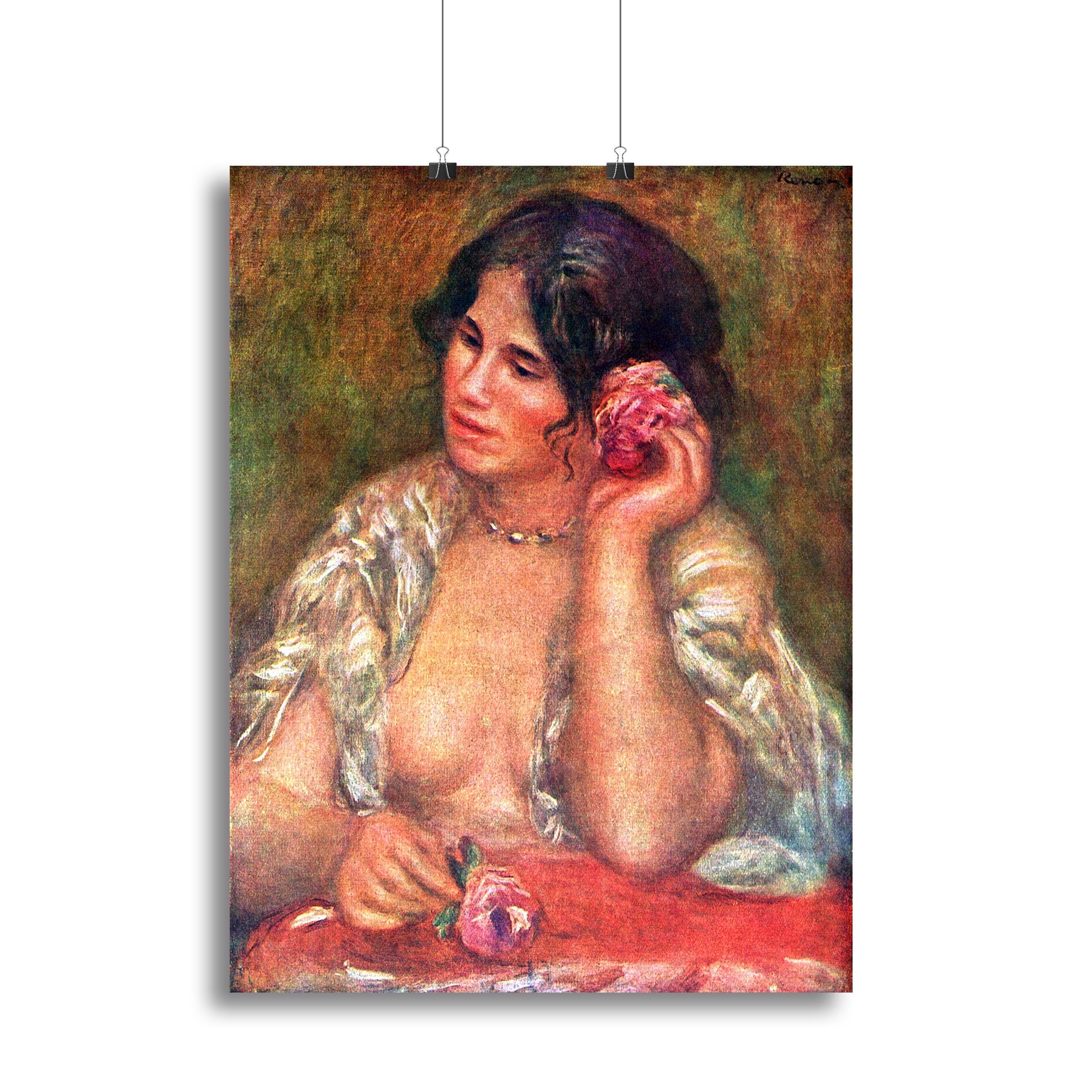 Gabriele with a rose by Renoir Canvas Print or Poster