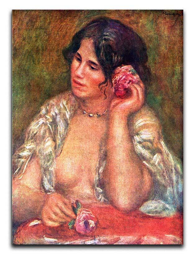 Gabriele with a rose by Renoir Canvas Print or Poster  - Canvas Art Rocks - 1