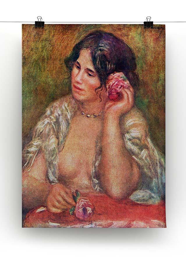 Gabriele with a rose by Renoir Canvas Print or Poster - Canvas Art Rocks - 2
