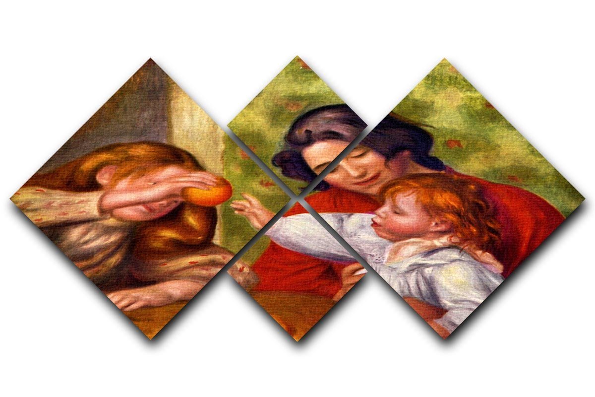 Gabrielle Jean and a girl by Renoir 4 Square Multi Panel Canvas  - Canvas Art Rocks - 1