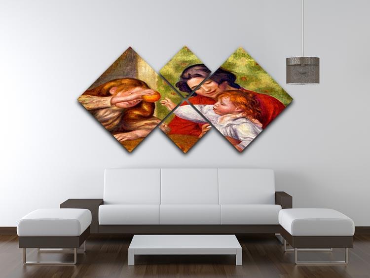 Gabrielle Jean and a girl by Renoir 4 Square Multi Panel Canvas - Canvas Art Rocks - 3