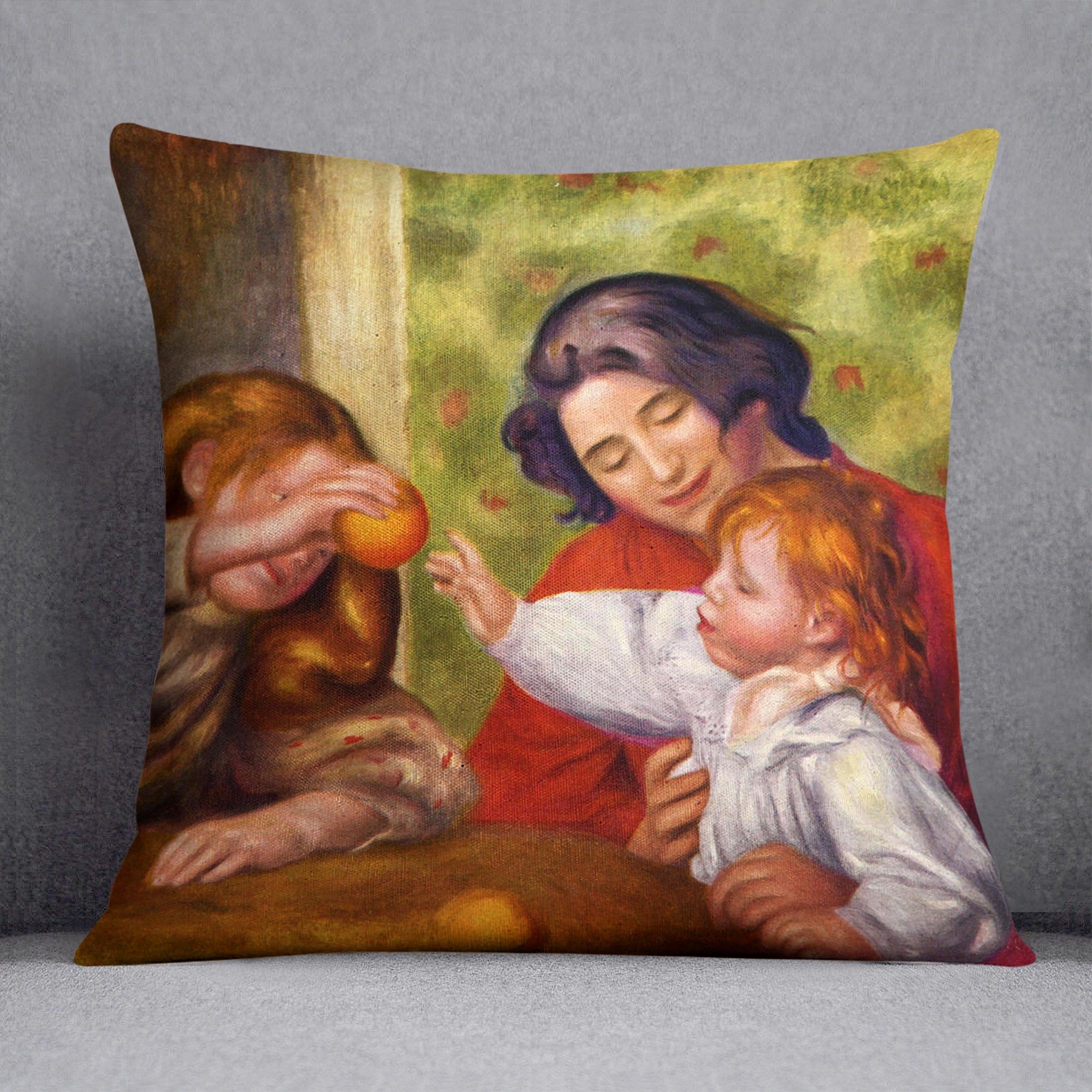 Gabrielle Jean and a girl by Renoir Throw Pillow
