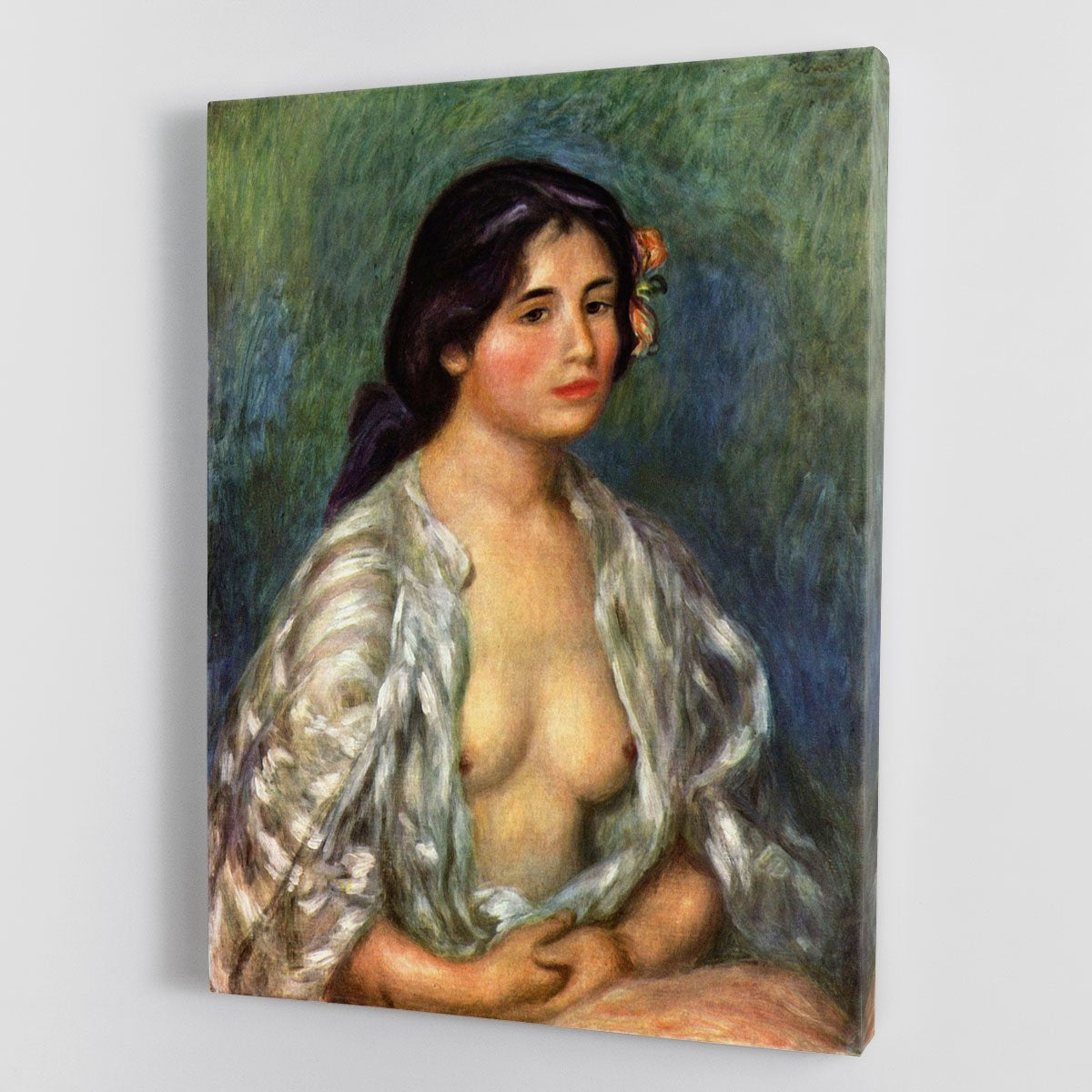 Gabrielle with open blouse by Renoir Canvas Print or Poster