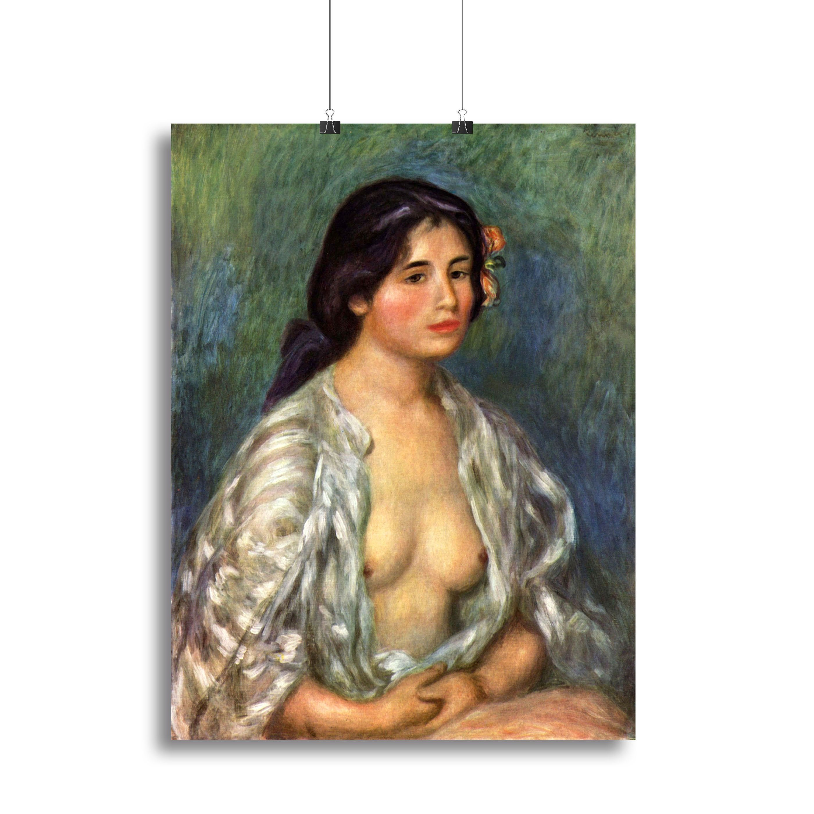 Gabrielle with open blouse by Renoir Canvas Print or Poster