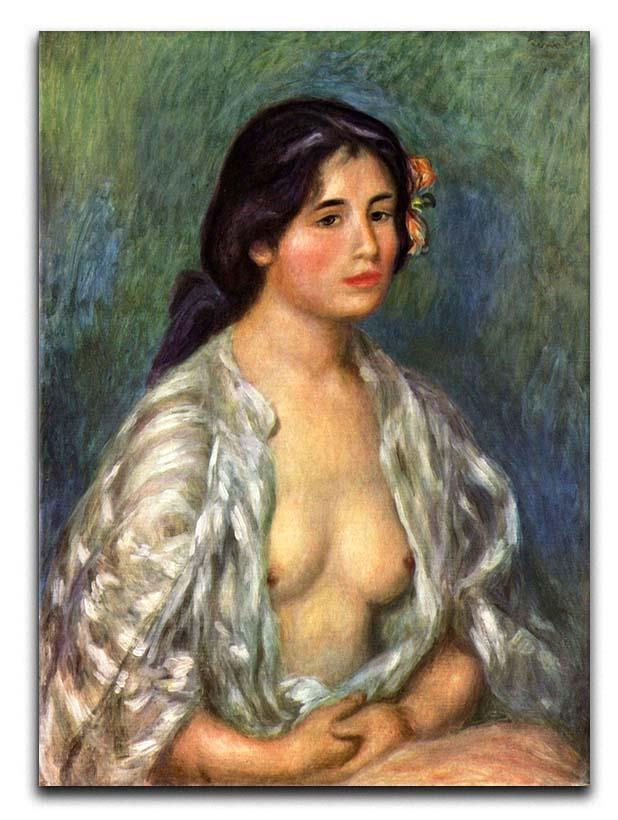 Gabrielle with open blouse by Renoir Canvas Print or Poster  - Canvas Art Rocks - 1