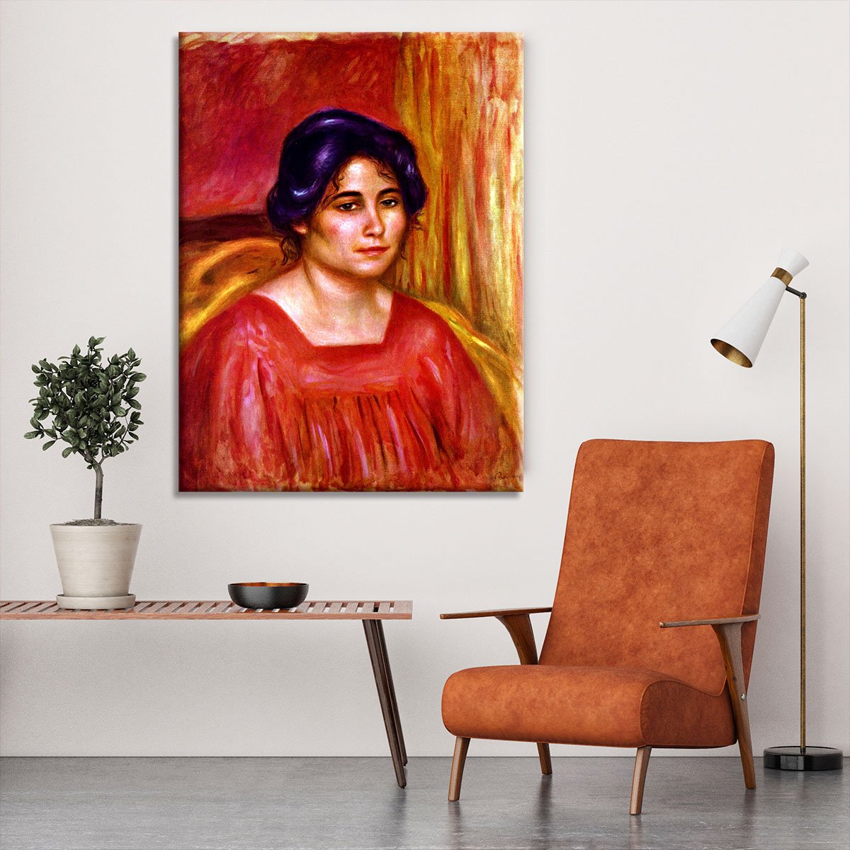 Gabrielle with red blouse by Renoir Canvas Print or Poster