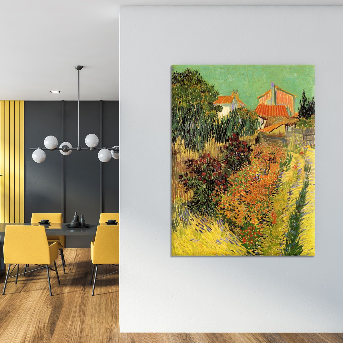 Garden Behind a House by Van Gogh Canvas Print or Poster