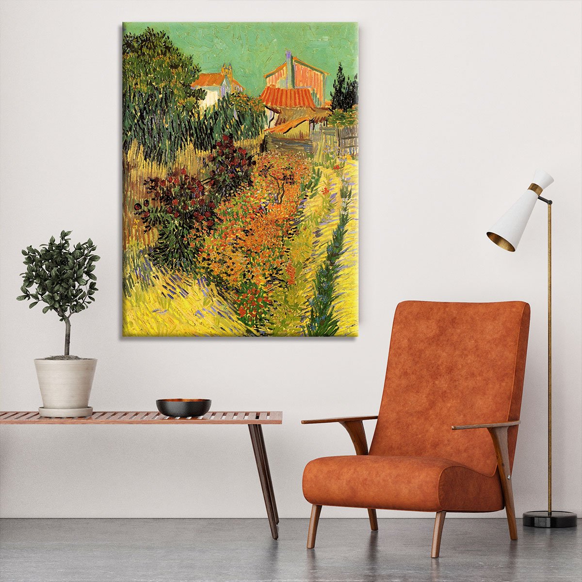 Garden Behind a House by Van Gogh Canvas Print or Poster
