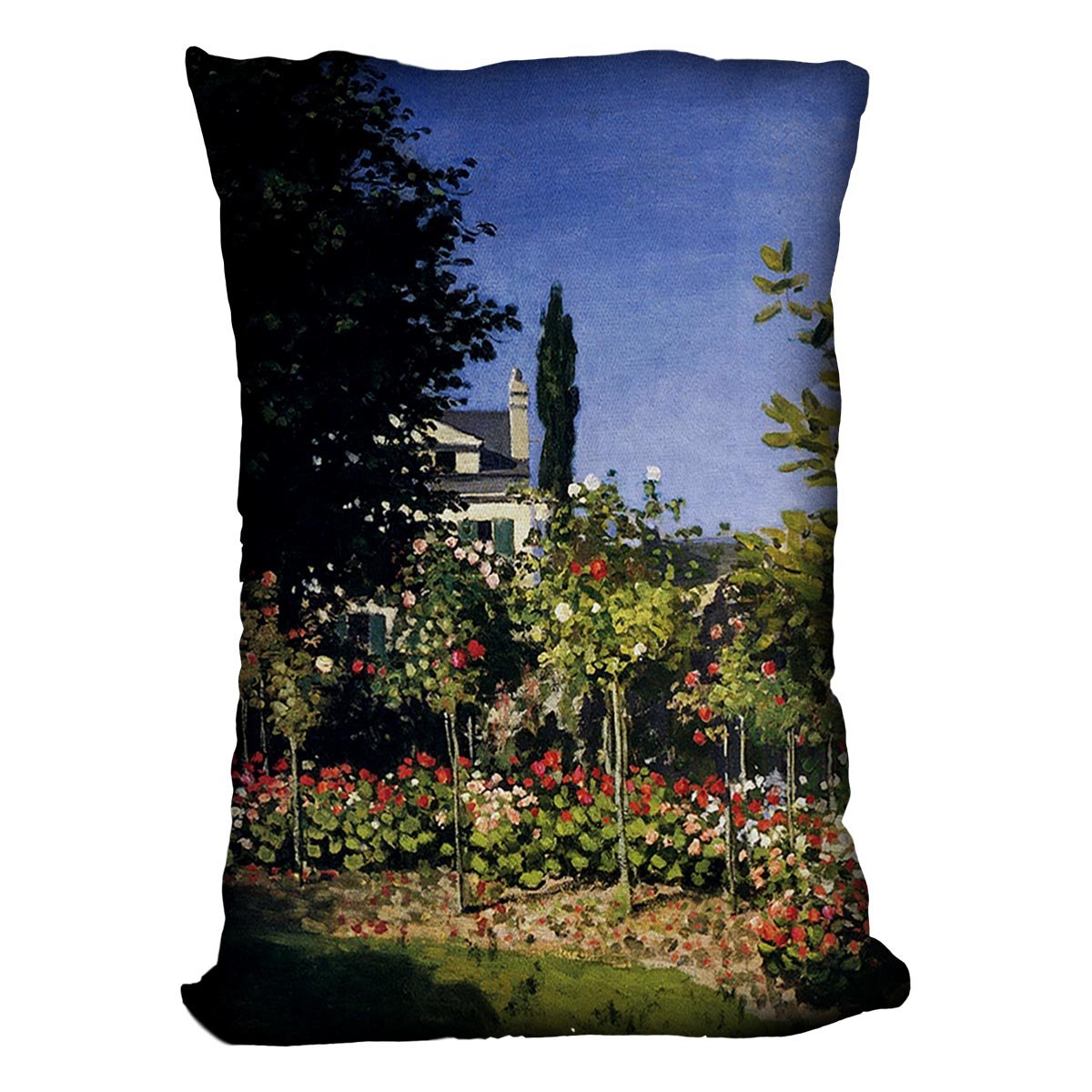 Garden In Flower At Sainte Adresse by Monet Throw Pillow