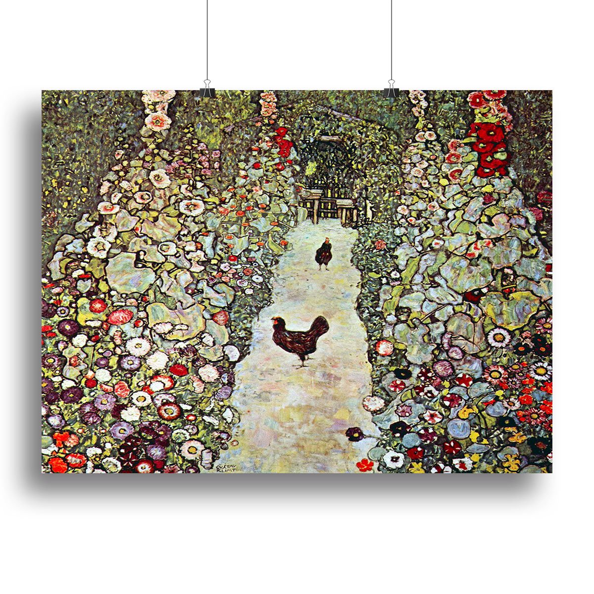 Garden Path with Chickens by Klimt Canvas Print or Poster