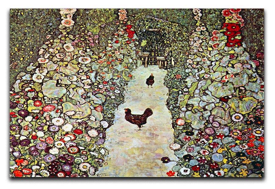 Garden Path with Chickens by Klimt Canvas Print or Poster  - Canvas Art Rocks - 1