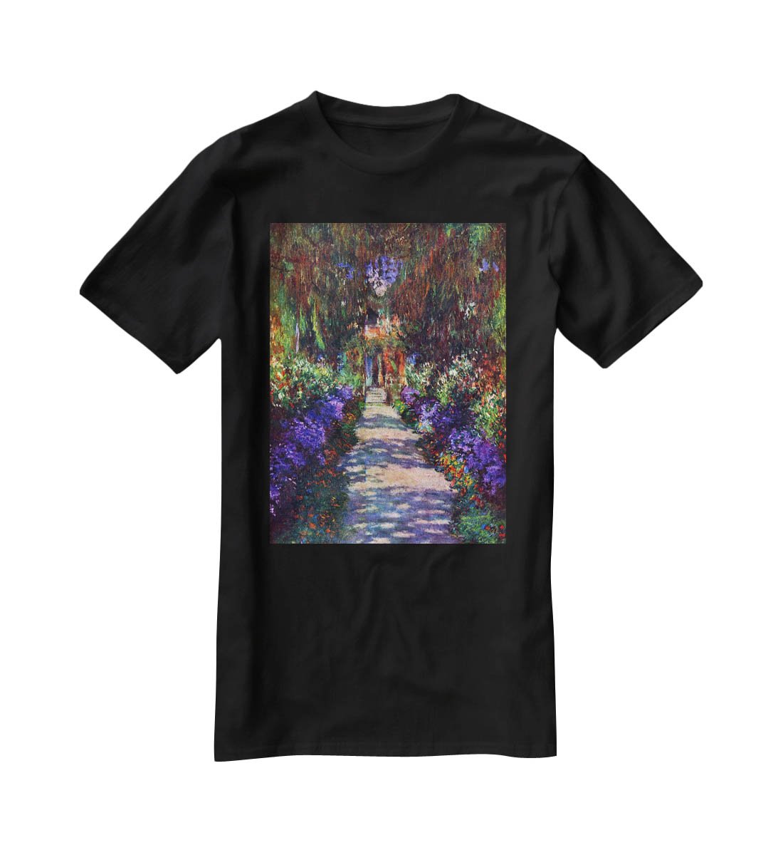 Garden at Giverny by Monet T-Shirt - Canvas Art Rocks - 1