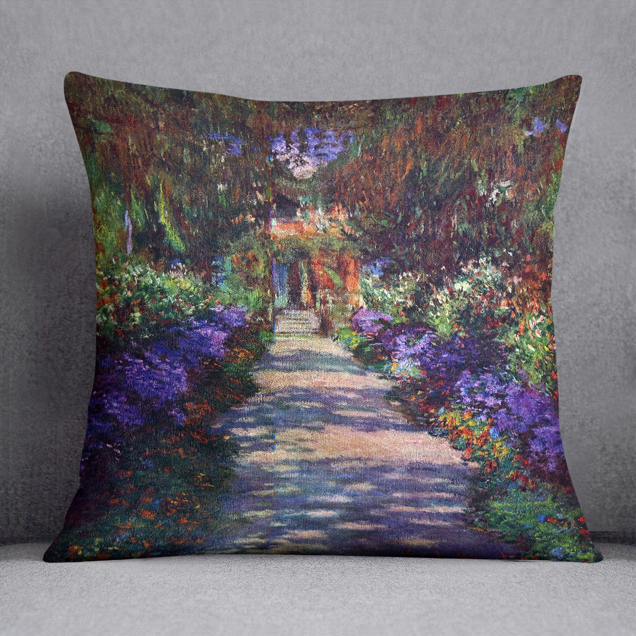 Garden at Giverny by Monet Throw Pillow