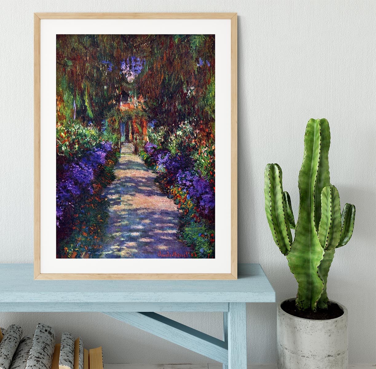 Garden at Giverny by Monet Framed Print - Canvas Art Rocks - 3