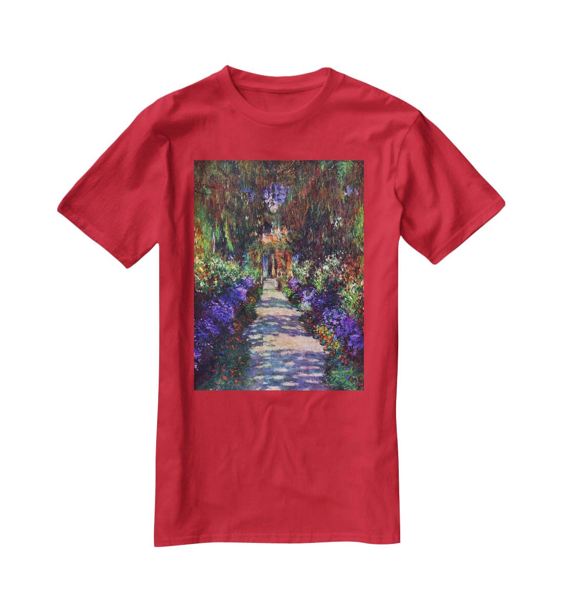 Garden at Giverny by Monet T-Shirt - Canvas Art Rocks - 4