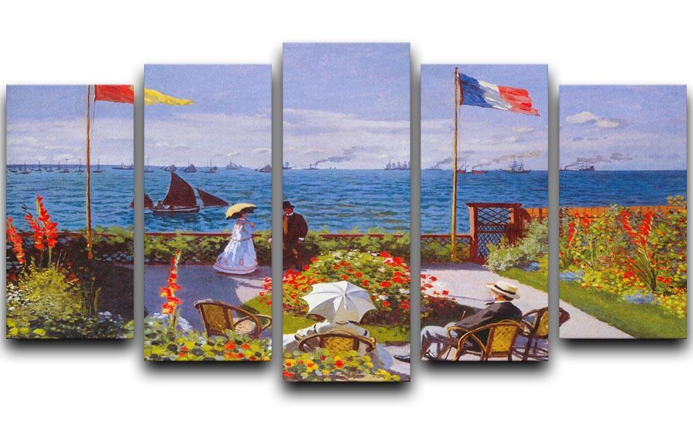Garden at Sainte Adresse 2 by Monet 5 Split Panel Canvas  - Canvas Art Rocks - 1