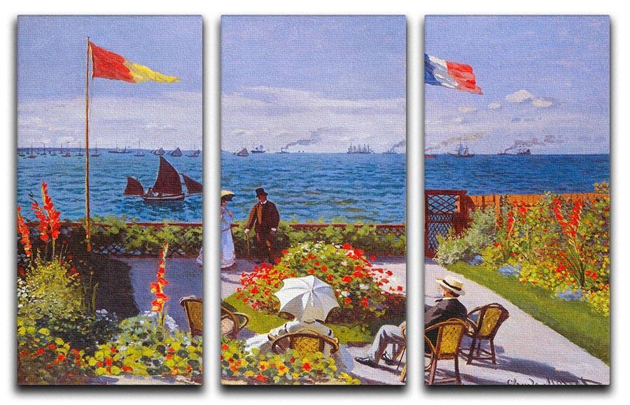 Garden at Sainte Adresse 2 by Monet Split Panel Canvas Print - Canvas Art Rocks - 4