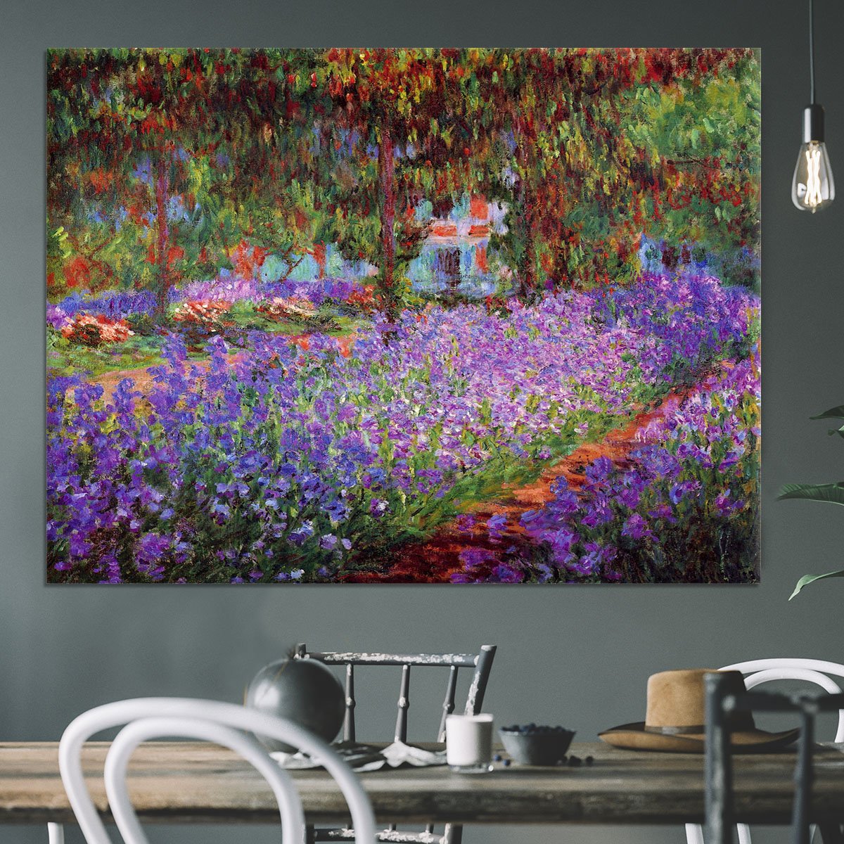 Garden in Giverny by Monet Canvas Print or Poster
