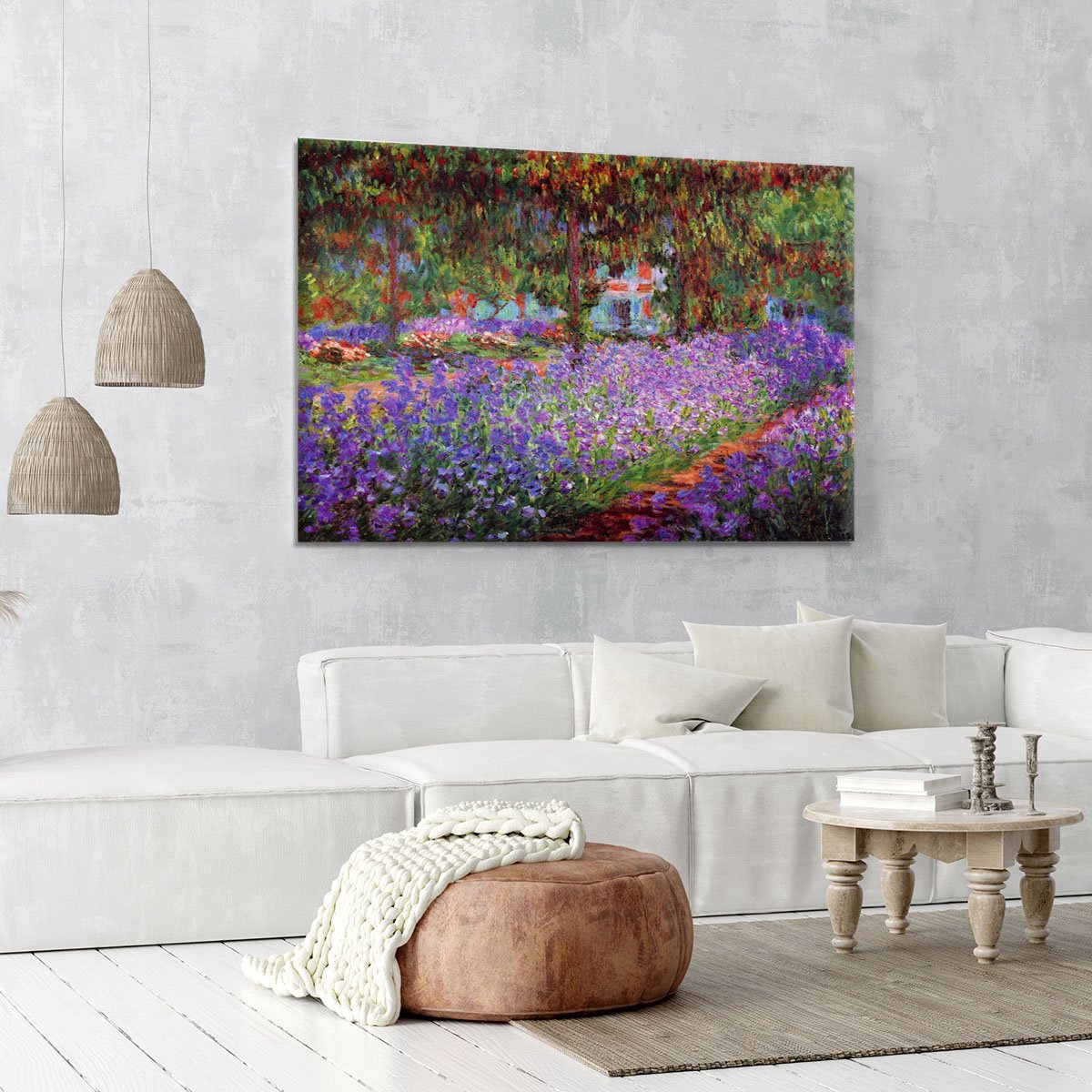 Garden in Giverny by Monet Canvas Print or Poster