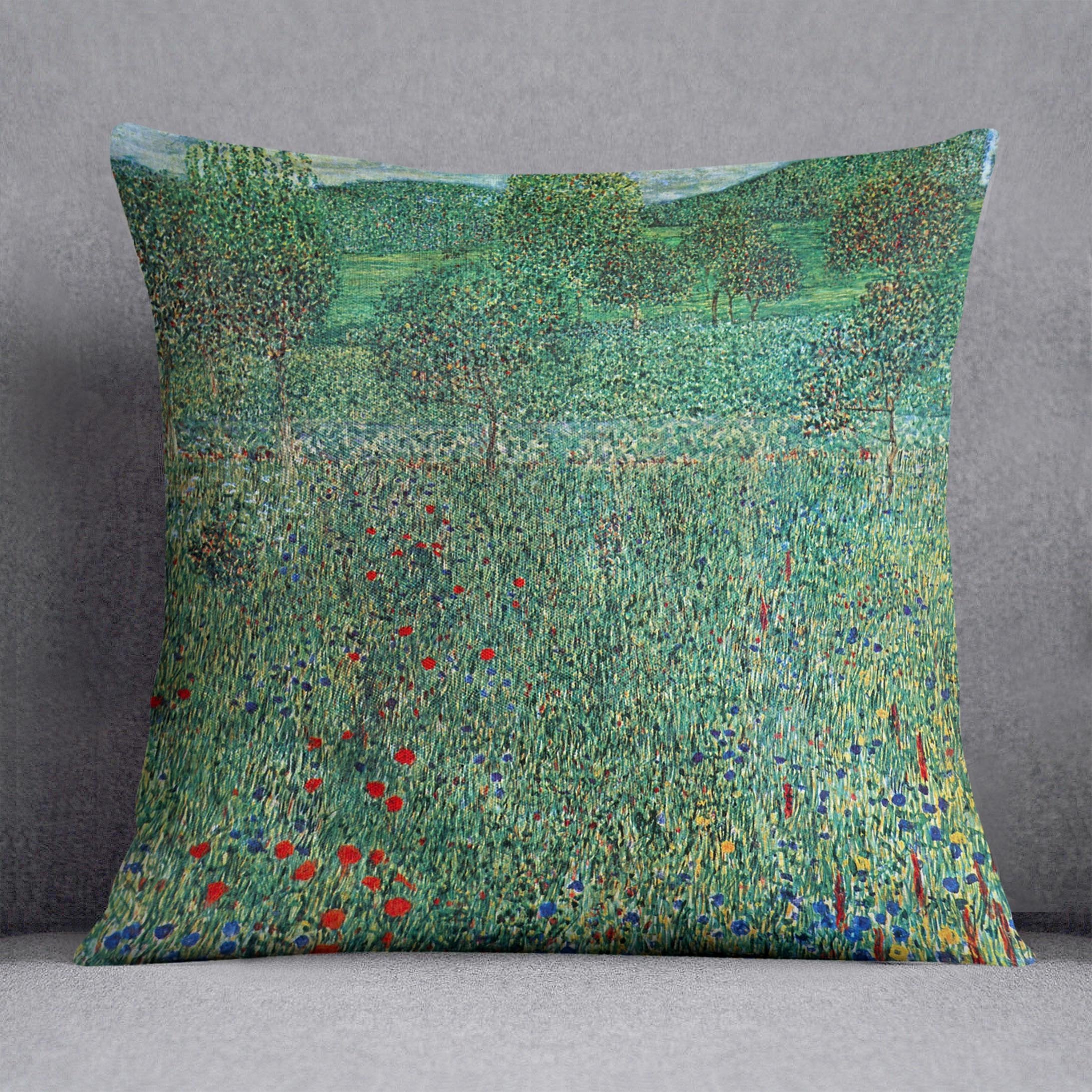 Garden landscape by Klimt Throw Pillow