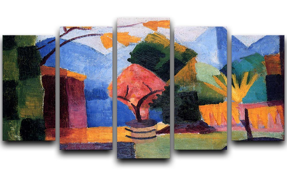Garden on the lake of Thun by Macke 5 Split Panel Canvas - Canvas Art Rocks - 1