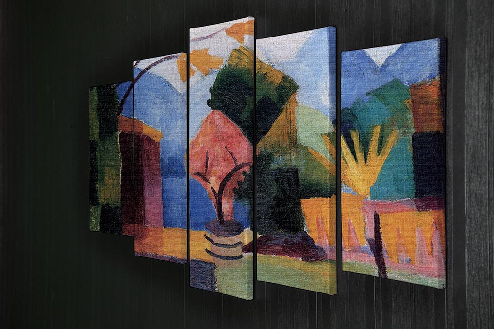 Garden on the lake of Thun by Macke 5 Split Panel Canvas - Canvas Art Rocks - 2