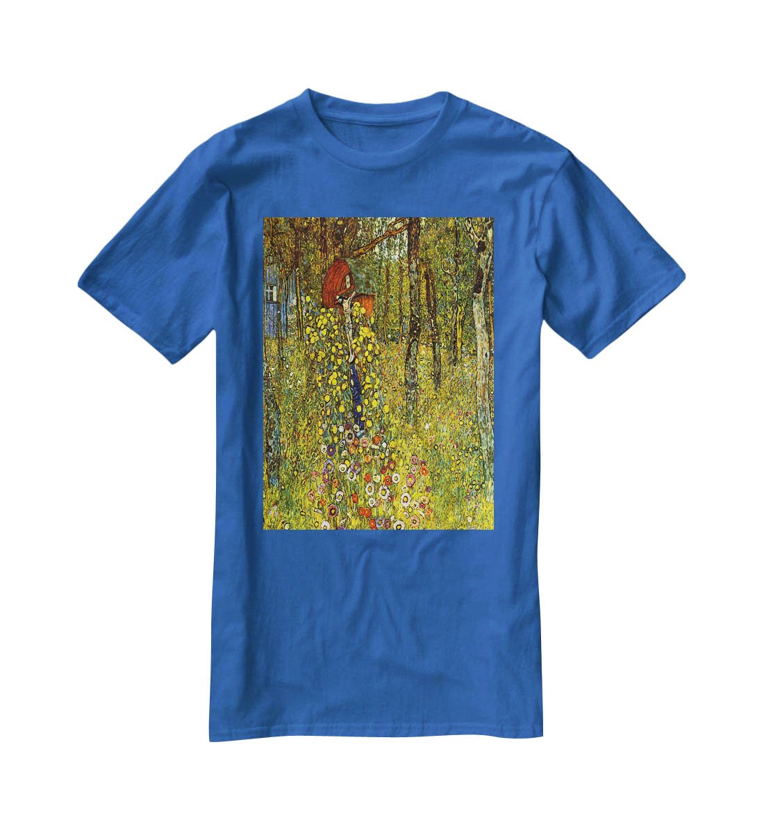 Garden with crucifix by Klimt T-Shirt - Canvas Art Rocks - 2