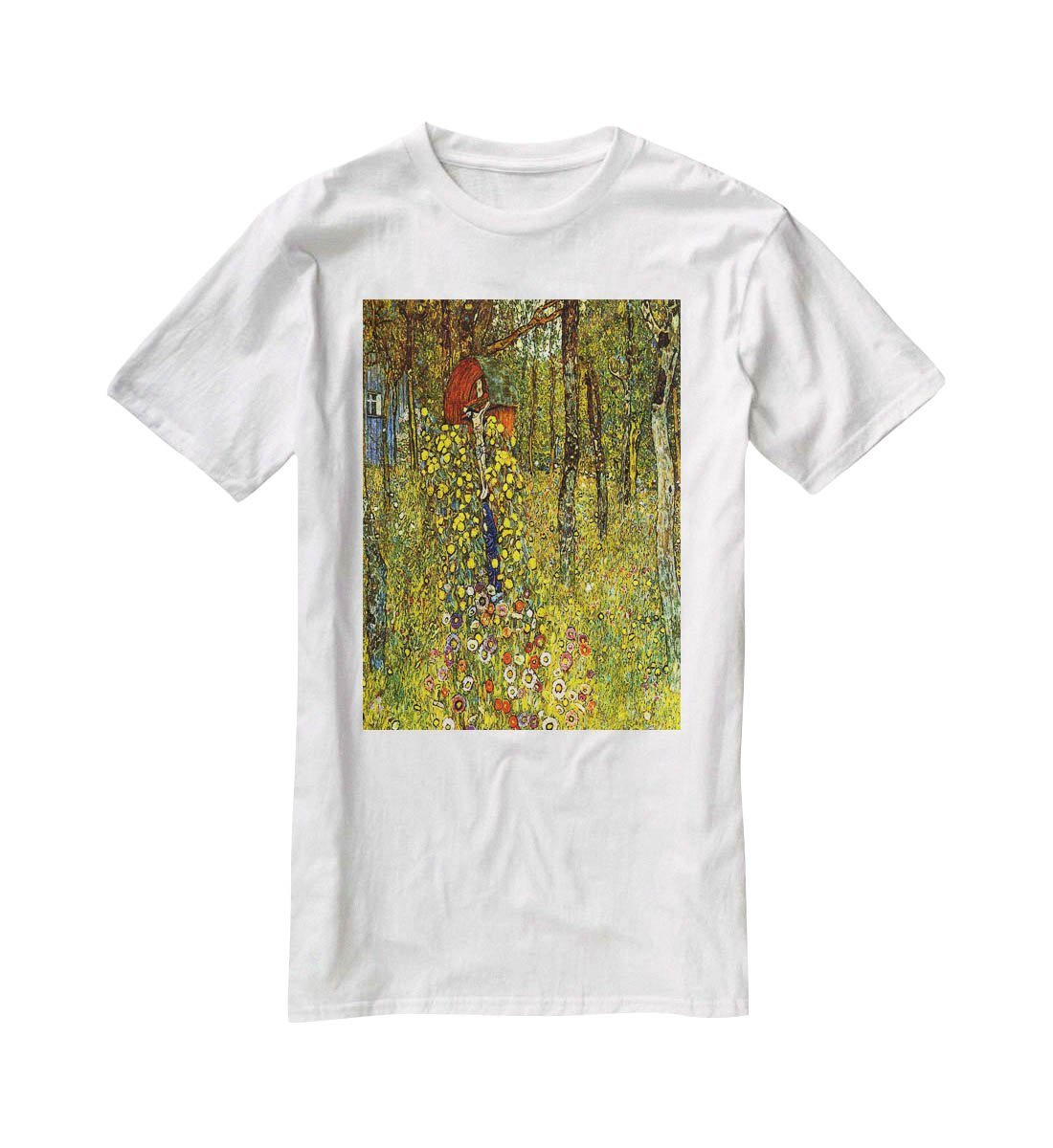 Garden with crucifix by Klimt T-Shirt - Canvas Art Rocks - 5