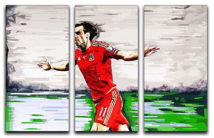 Gareth Bale 3 Split Panel Canvas Print - Canvas Art Rocks - 1