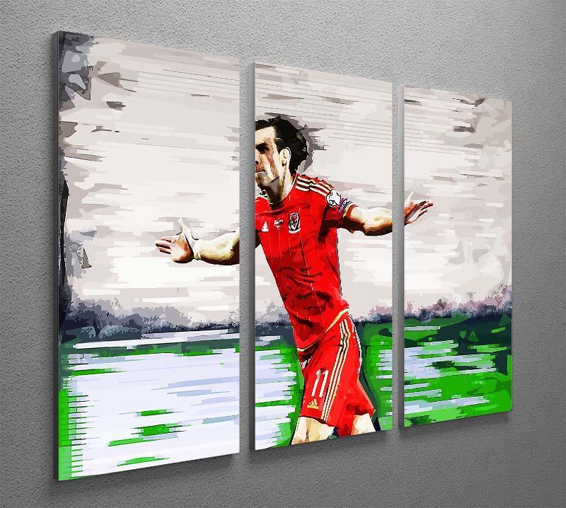 Gareth Bale 3 Split Panel Canvas Print - Canvas Art Rocks - 2
