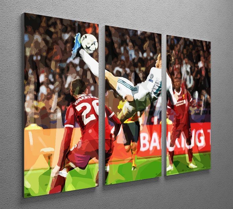 Gareth Bale Overhead Kick 3 Split Panel Canvas Print - Canvas Art Rocks - 2