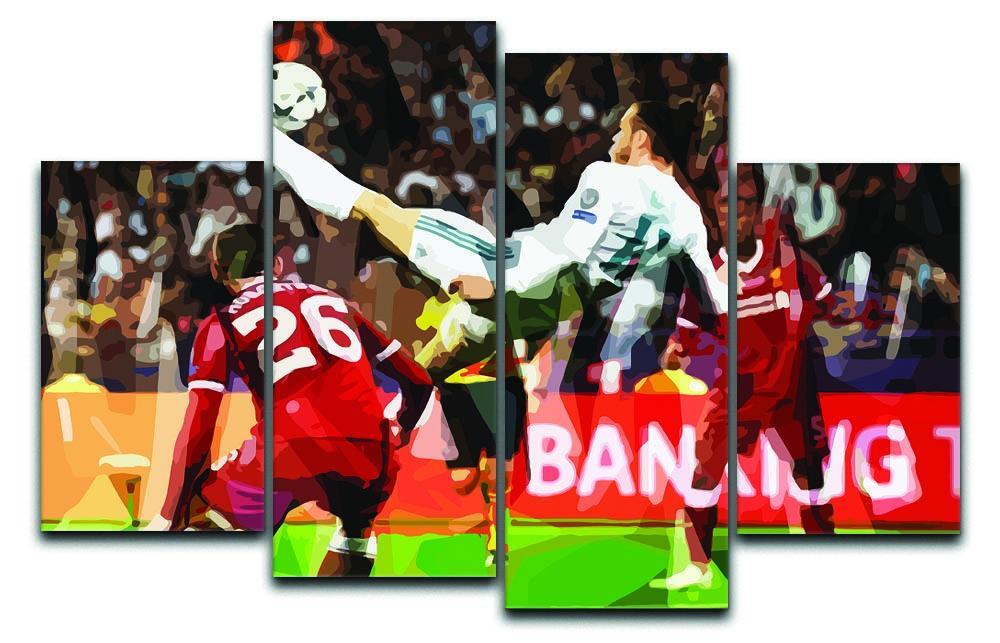 Gareth Bale Overhead Kick 4 Split Panel Canvas  - Canvas Art Rocks - 1