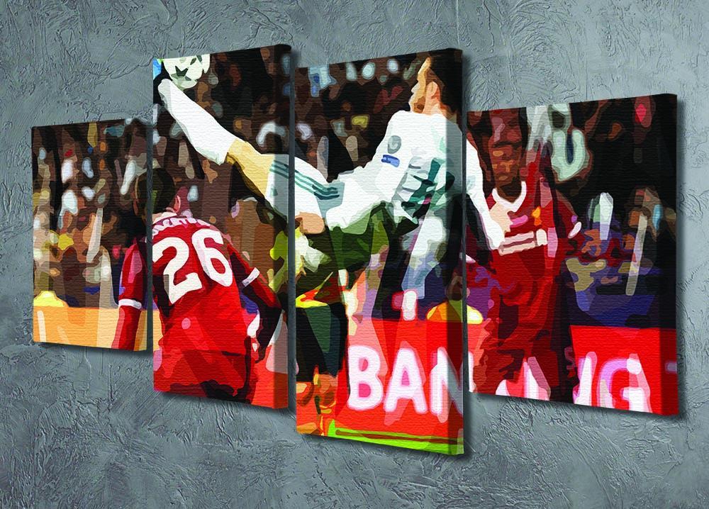Gareth Bale Overhead Kick 4 Split Panel Canvas - Canvas Art Rocks - 2